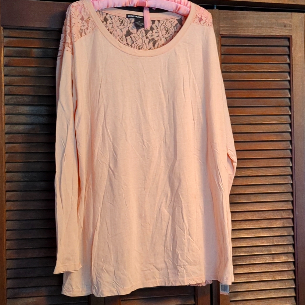 DKNY LONG TUNIC WITH LACE BACK